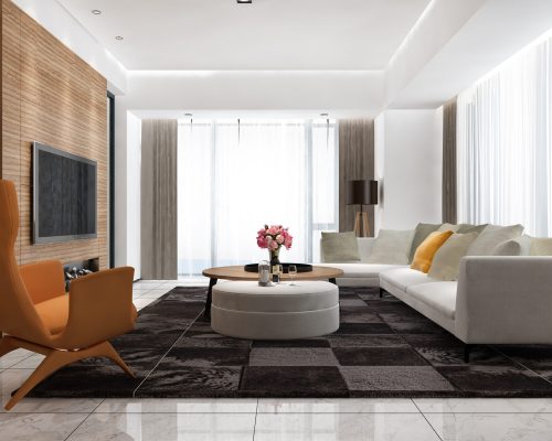 3d rendering loft scandinavian living room with working table and bookshelf 3d rendering loft scandinavian living room with working table and bookshelf