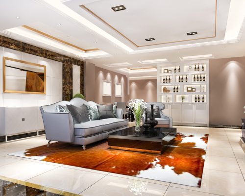 3d rendering modern dining room and living room with luxury decor 3d rendering modern dining room and living room with luxury decor